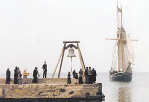 Aron under optagelserne til Pelle Erobreren i 1987